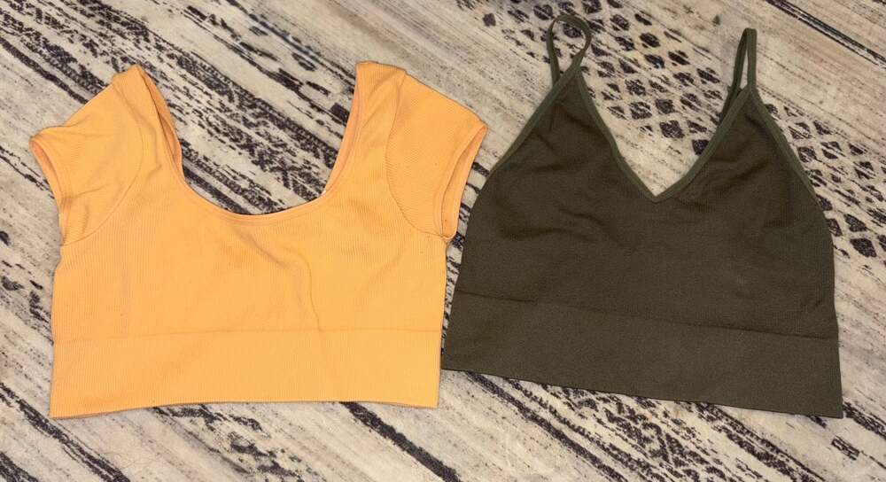 2pack Women's Workout Fitness Longline Wireless Padded Yoga Sports Bra With Medi